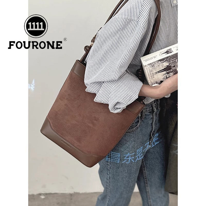Frosted large-capacity bag women's new trendy Korean bucket bag texture niche armpit bag commuter bag