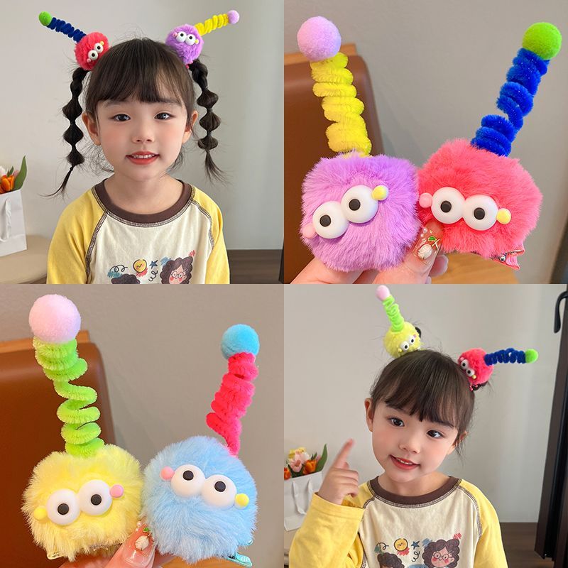 Children's cute briquettes twist stick hairpin antenna ugly doll dopamine little girl hairpin hair ball funny hair accessories