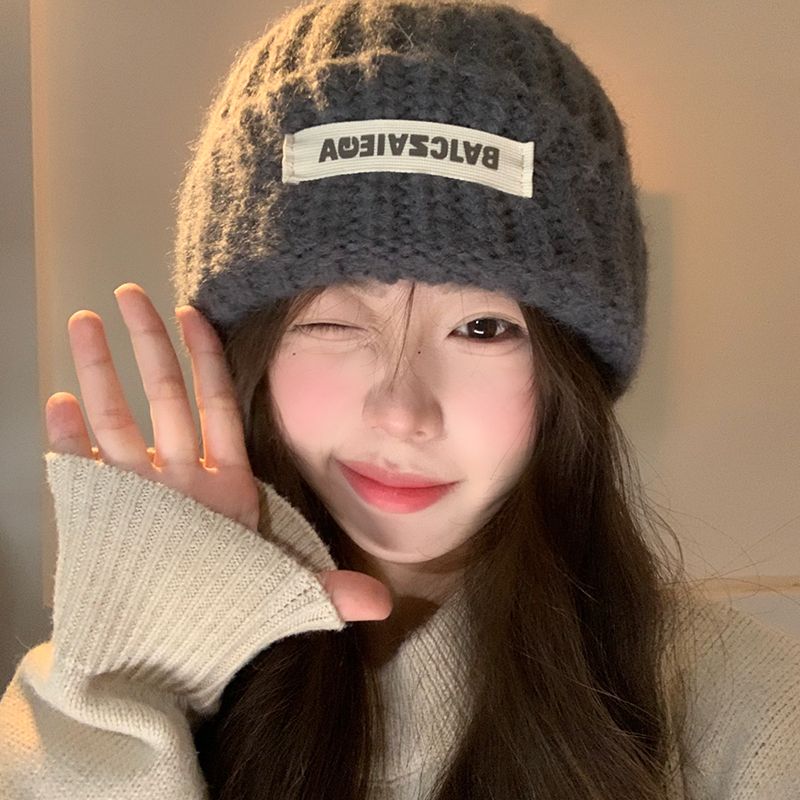 毛線帽子女秋冬季韓版保暖護耳大頭圍針織帽顯臉小百搭堆堆冷帽男