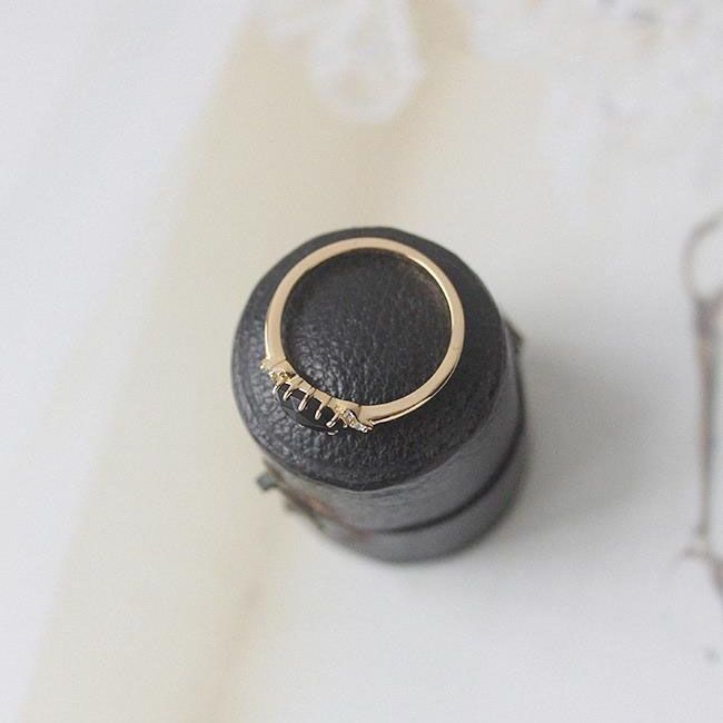 Vintage Silver Devil's Eye Ring For Women Geometric Black Onyx_voghion.com