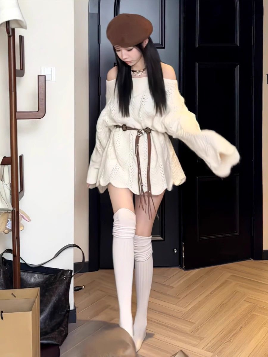 ins韓系名媛慵懶風毛衣女秋冬爆款氣質溫柔風針織衫寬鬆顯瘦上衣