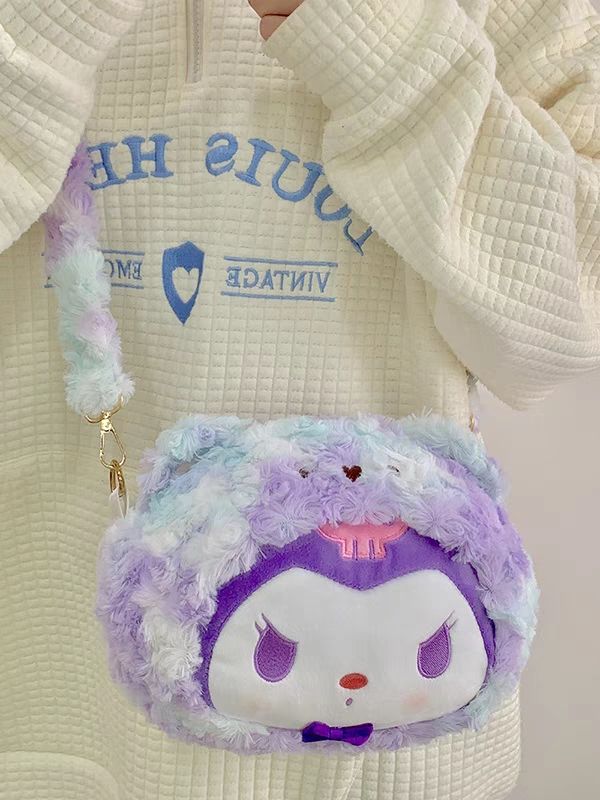 Cute plush small bag for women 2023 new fashion internet celebrity cartoon plush doll bag girl shoulder crossbody bag