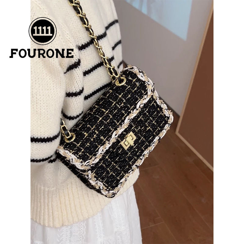 Diamond chain small bag women's new single shoulder crossbody bag Korean fragrance retro versatile small square bag