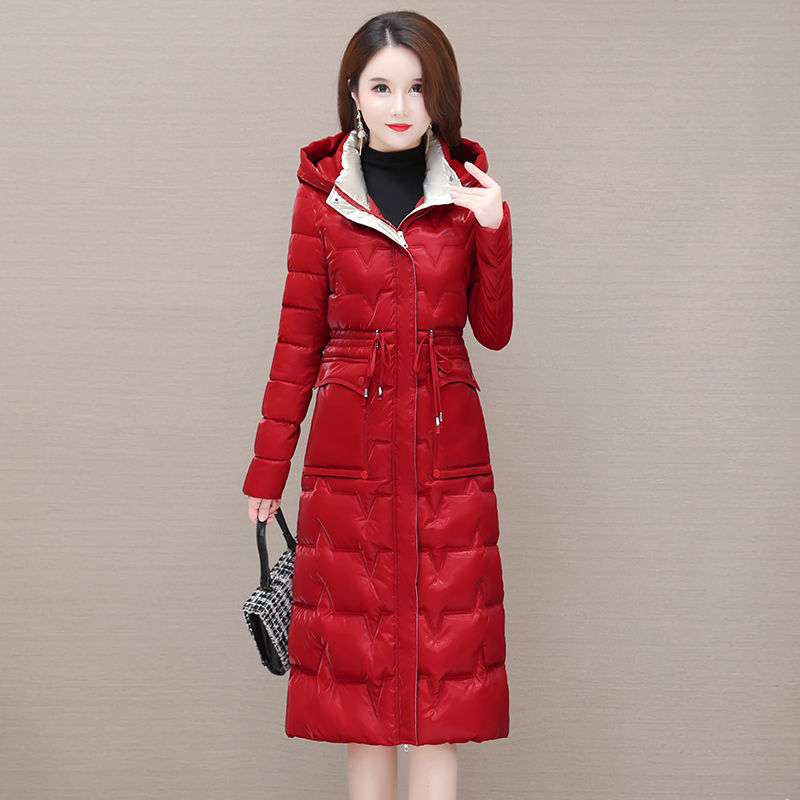 2023新款時尚優雅氣質羽絨服服女中長款氣質修身遮肚顯瘦羽絨服女