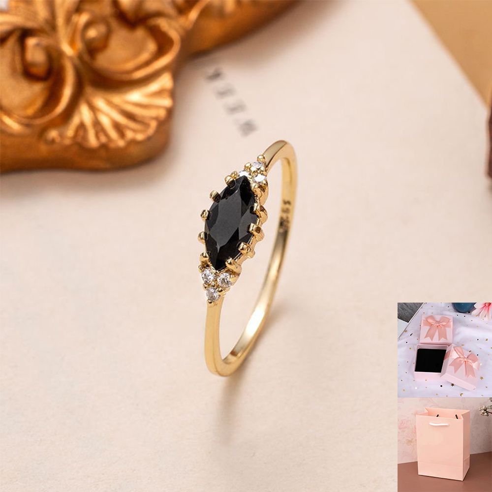 New Devil's Eye Geometric Black Onyx Open S925 Silver Women Vintage Temperament Ins Trend Fashion Ring_voghion.com