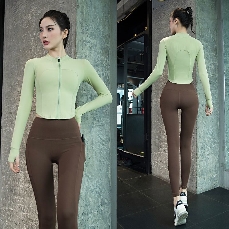 Yoga suit for women 2023 new high-end slim jacket fitness top professional running sportswear autumn and winter