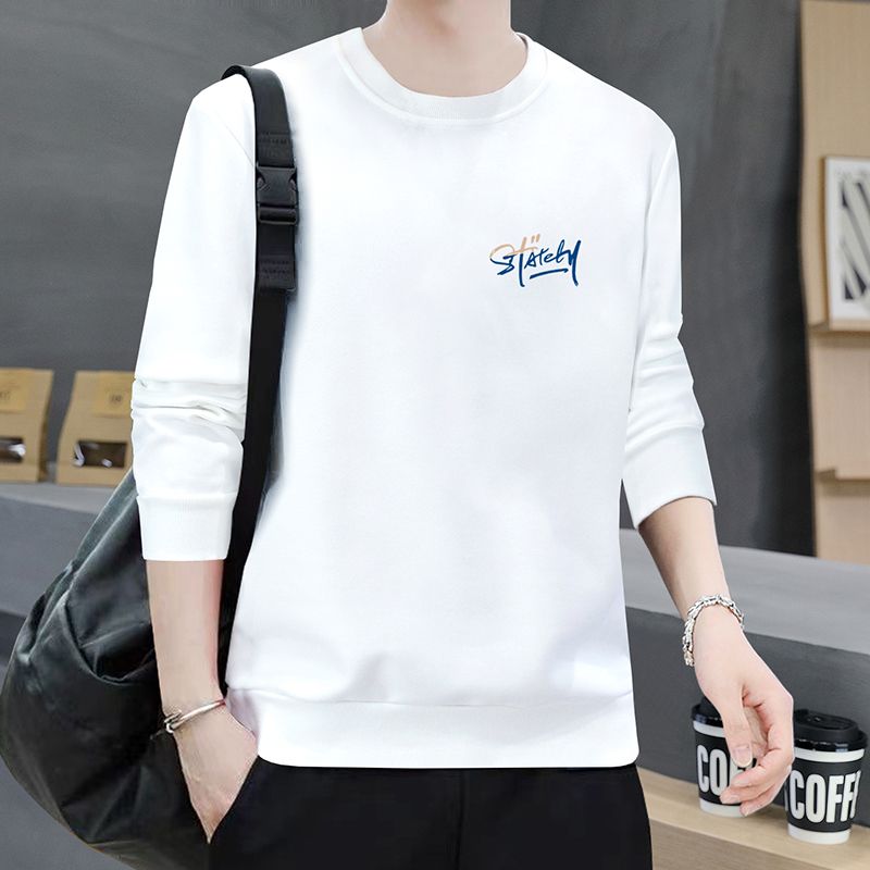Autumn and winter men's sweatshirts men's long-sleeved round neck printed long-sleeved T-shirts bottoming shirts men's tops pullover sweatshirts for men