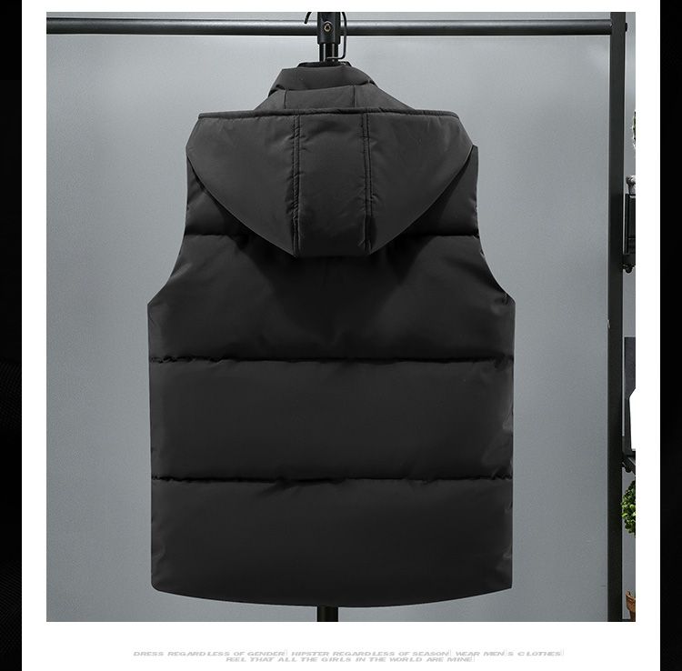 Down Cotton Vest Men's Autumn and Winter New Warm Coat Thickened Cotton Coat Wearing Multi Pocket Work Vest_voghion.com
