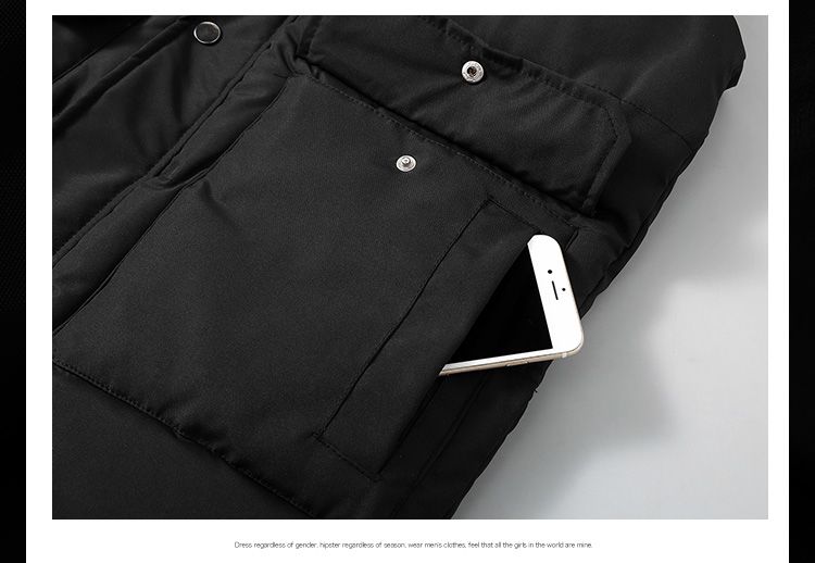 Down Cotton Vest Men's Autumn and Winter New Warm Coat Thickened Cotton Coat Wearing Multi Pocket Work Vest_voghion.com