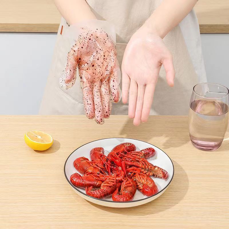 一次性tpe手套食品级专用加厚耐用家用抽取式透明吃小龙虾餐饮pvc