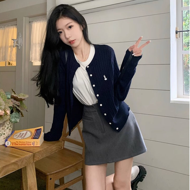 麻花毛衣針織開衫外套女秋冬新款外穿修身顯瘦設計感小眾長袖上衣