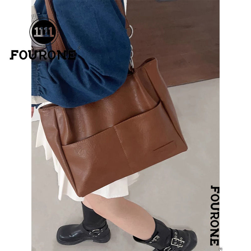 Large-capacity commuter bag women's new shoulder bag casual retro student class armpit tote bag