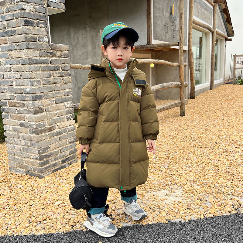 Boys' down jacket winter coat boy small medium long children's style white duck down winter coat for baby boy 4 years old 9