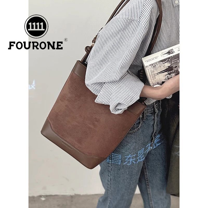 Frosted large-capacity bag women's new trendy Korean bucket bag texture niche armpit bag commuter bag