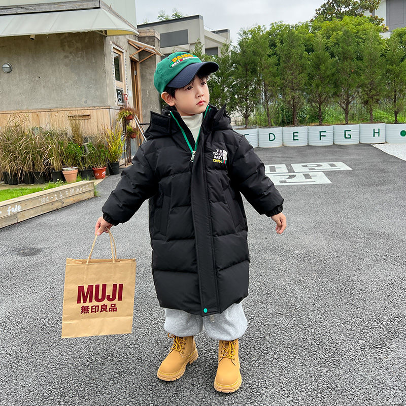 Boys' down jacket winter coat boy small medium long children's style white duck down winter coat for baby boy 4 years old 9