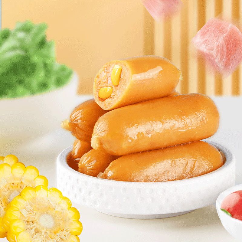 盐津铺子玉米肠即食香辣肠火腿肠热狗肠整箱香肠烤肠休闲零食y2