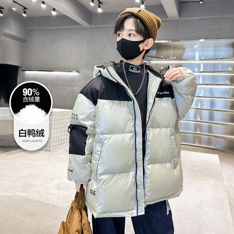 Boys' down jacket winter wash-free big children  new winter boys and children thickened foreign style jacket white trendy brand