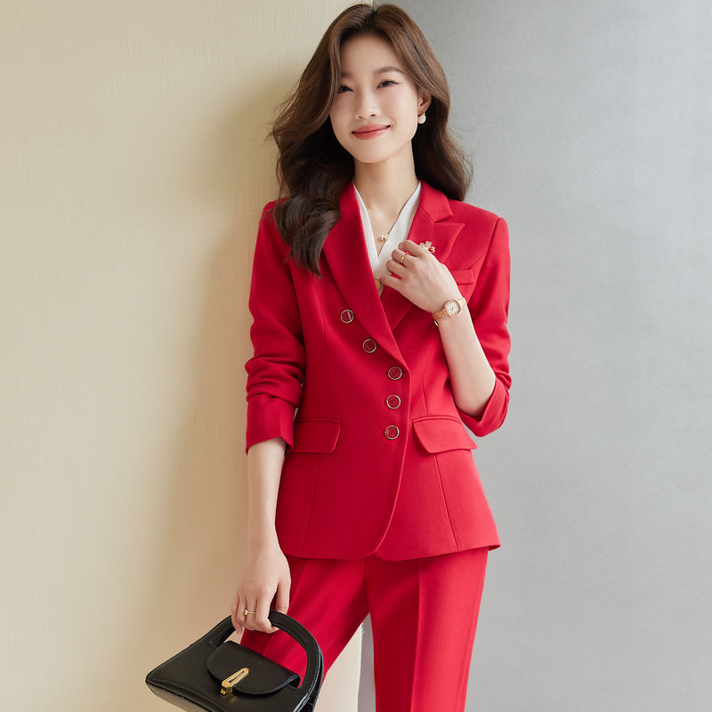 Business wear blue suit for women 2023 new temperament goddess style manager formal suit jacket work clothes