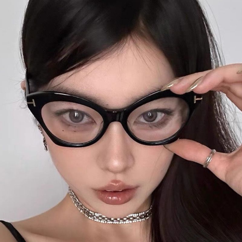 貓眼黑框復古眼鏡同款近視可配度數ins素顏神器眼睛平光鏡藍光