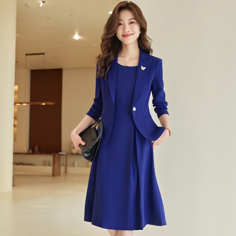 Professional suit women's suit spring and autumn new temperament casual high-end skirt suit women's suit dress two-piece suit autumn