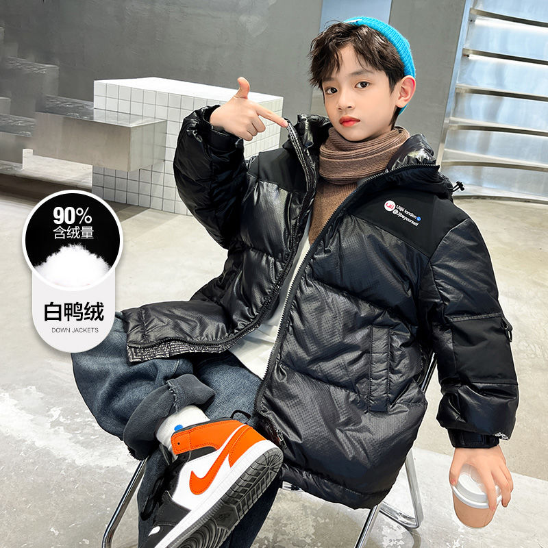 Boys' down jacket winter wash-free big children  new winter boys and children thickened foreign style jacket white trendy brand