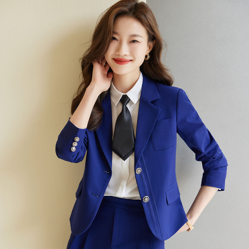 Gray small fragrant style blazer for women spring and autumn new small high-end college style casual professional suit