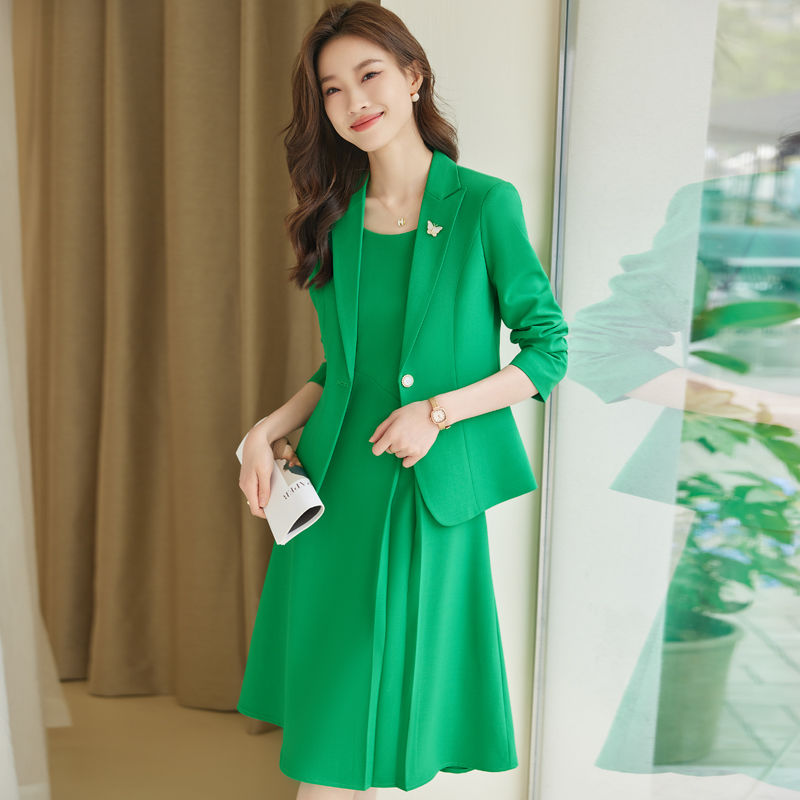 Professional suit women's suit spring and autumn new temperament casual high-end skirt suit women's suit dress two-piece suit autumn