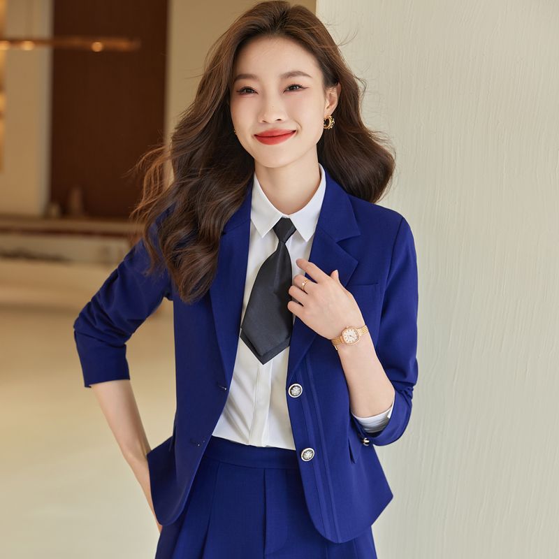 Gray small fragrant style blazer for women spring and autumn new small high-end college style casual professional suit