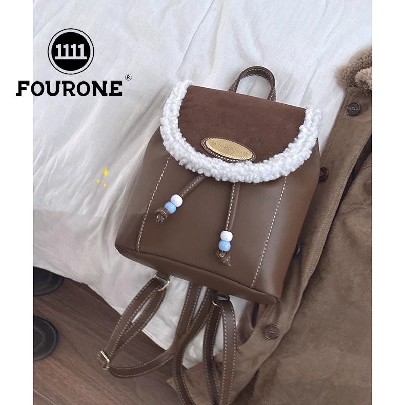 Niche retro backpack women's new fashion Korean casual small backpack commuter student school bag