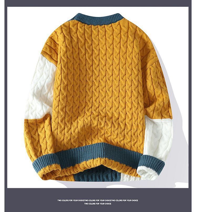 Men's Knitted Sweater For Men Round Neck Warm Winter Pullover_voghion.com