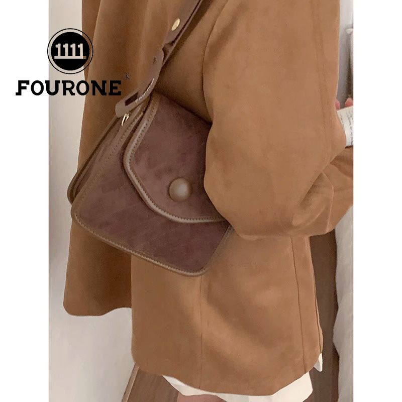 Niche texture armpit bag for women new trendy retro frosted small square bag versatile crossbody bag