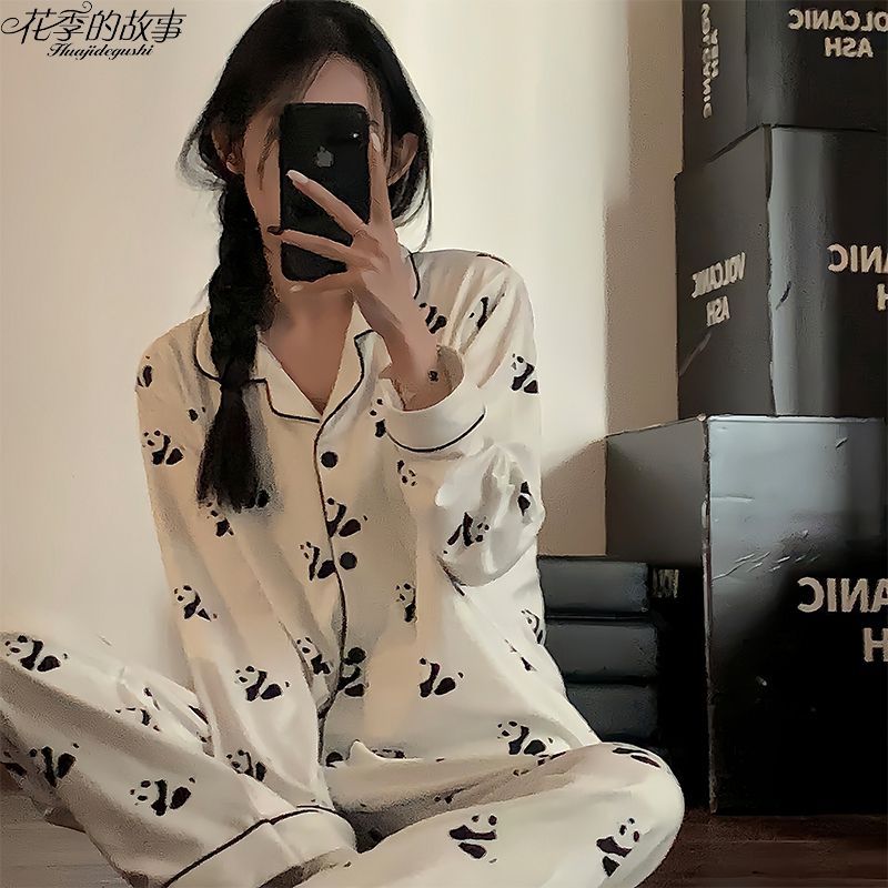 花季的故事德絨睡衣女春秋季長袖長褲加絨保暖情侶裝ins風家居服