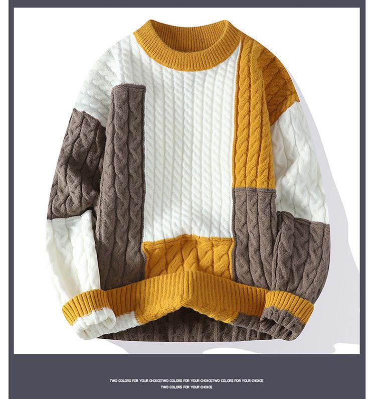 Men's Knitted Sweater For Men Round Neck Warm Winter Pullover_voghion.com