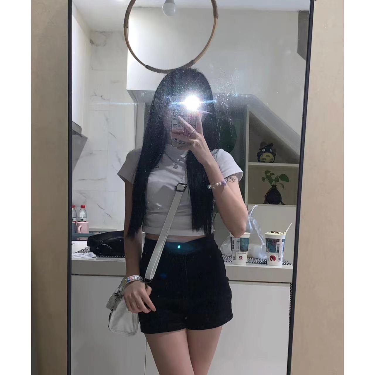 春夏季牛仔短褲女直筒彈力顯腿長包臀辣妹韓版跳舞熱褲網紅簡約潮