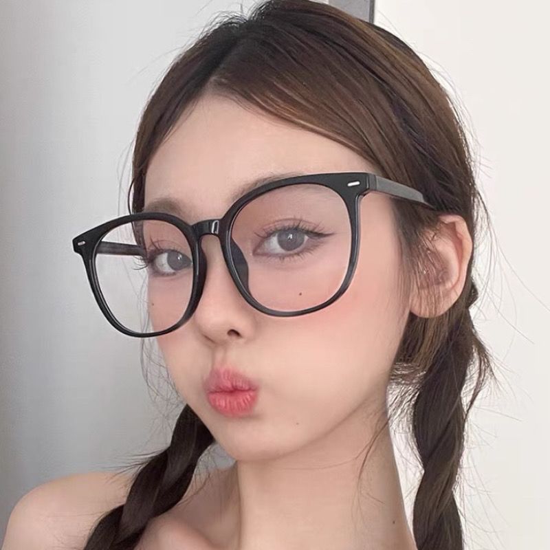 No-makeup glasses for myopia can be matched with slimming Korean style trendy ultra-light blue light ins black frame myopia glasses artifact