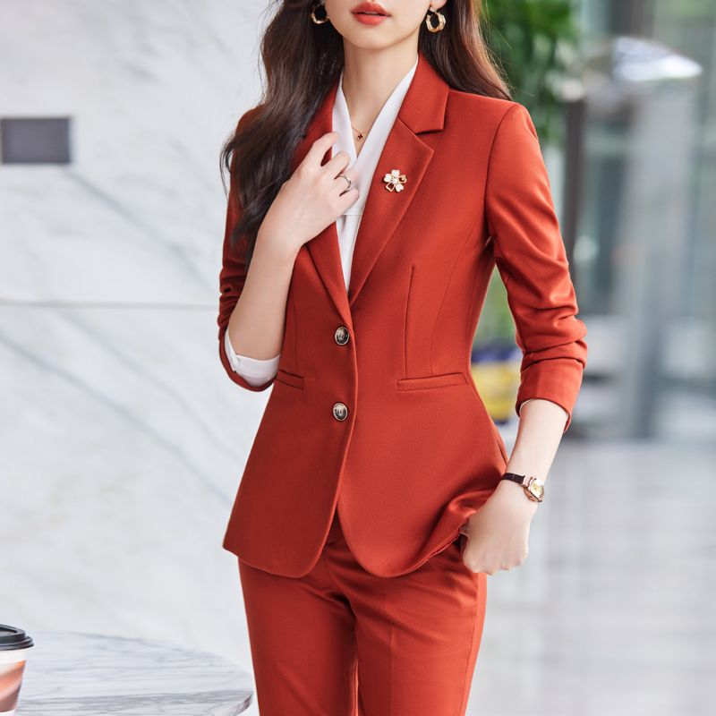 Blue suit suit for women autumn and winter 2023 new high-end professional temperament commuting formal suit hotel work clothes