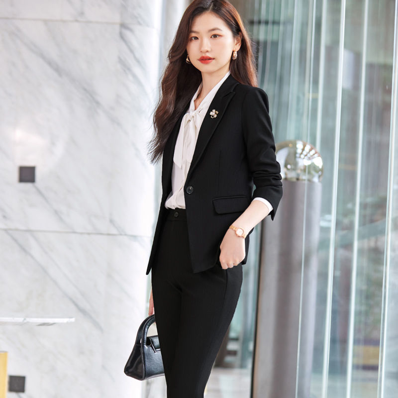 Gray suit suit for women autumn and winter 2023 new professional wear temperament goddess style formal casual small suit jacket