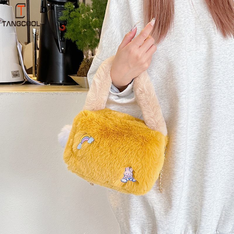 Plush shoulder crossbody bag cute cartoon autumn furry bag 2023 new women's handbag