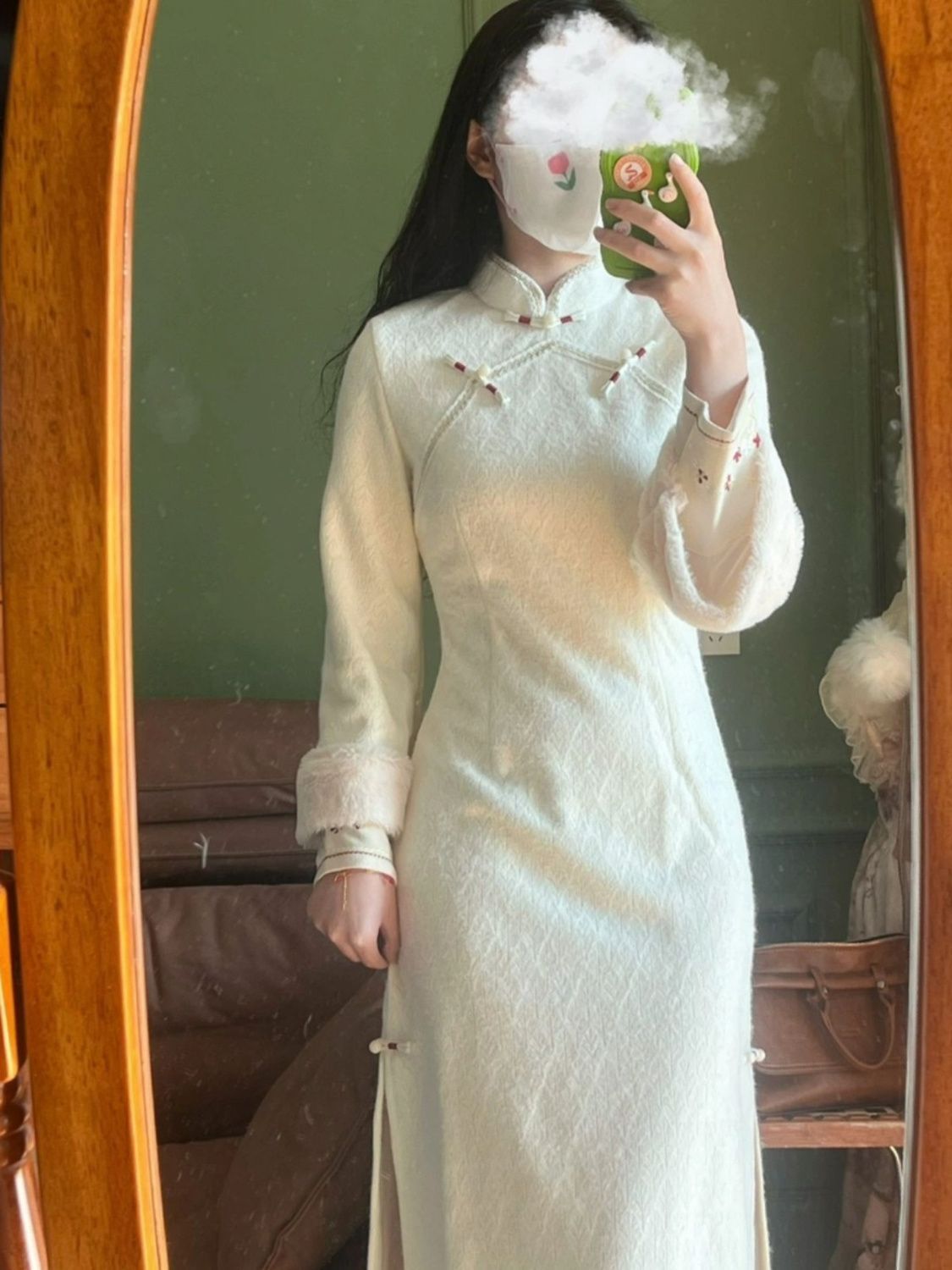 新中式改良旗袍女秋冬季加厚加絨高端氣質年輕款少女中國風連衣裙