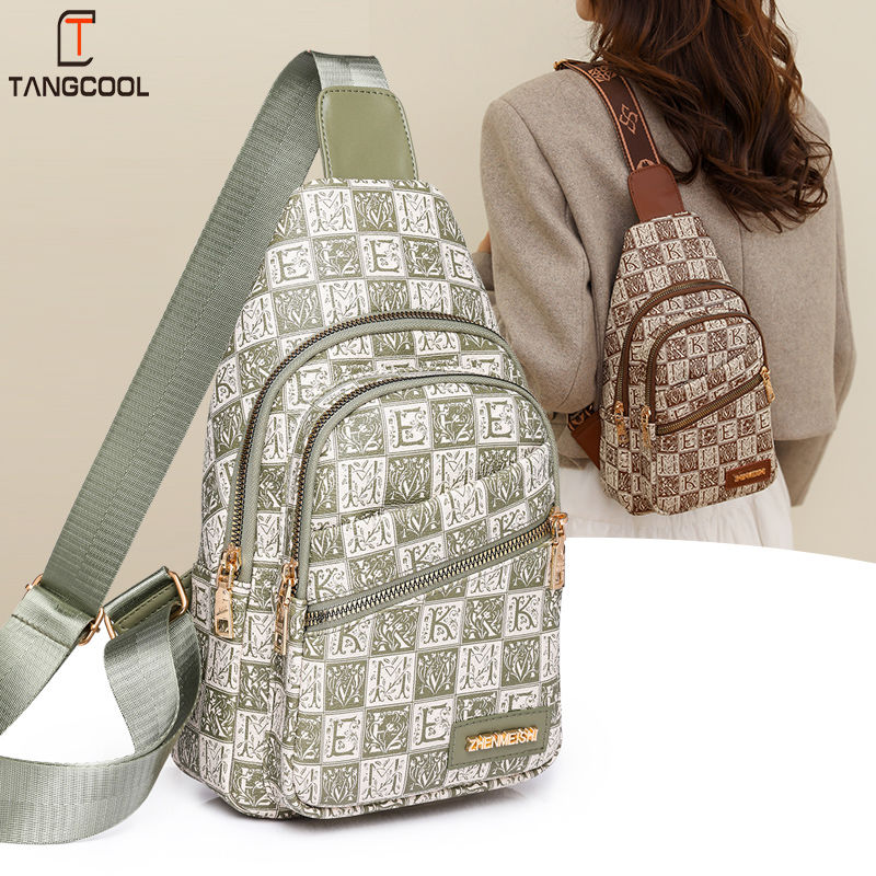 /Women’s trendy chest bag, Western-style soft leather small shoulder bag, 2023 single shoulder crossbody bag