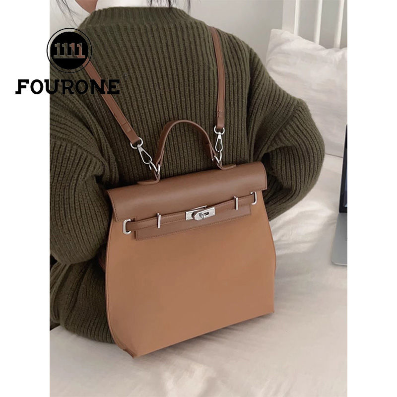 Retro commuter handbag women's new trendy large-capacity Kelly bag high-end Korean backpack