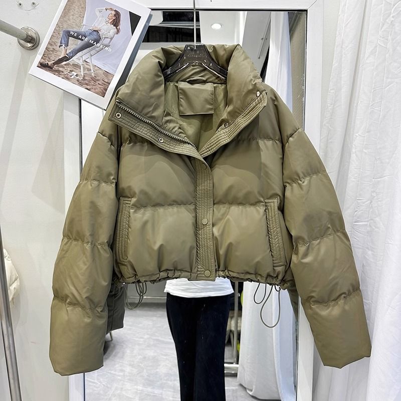 高級感加厚立領免洗羽絨棉服女短款2023年新款小個子時尚外套