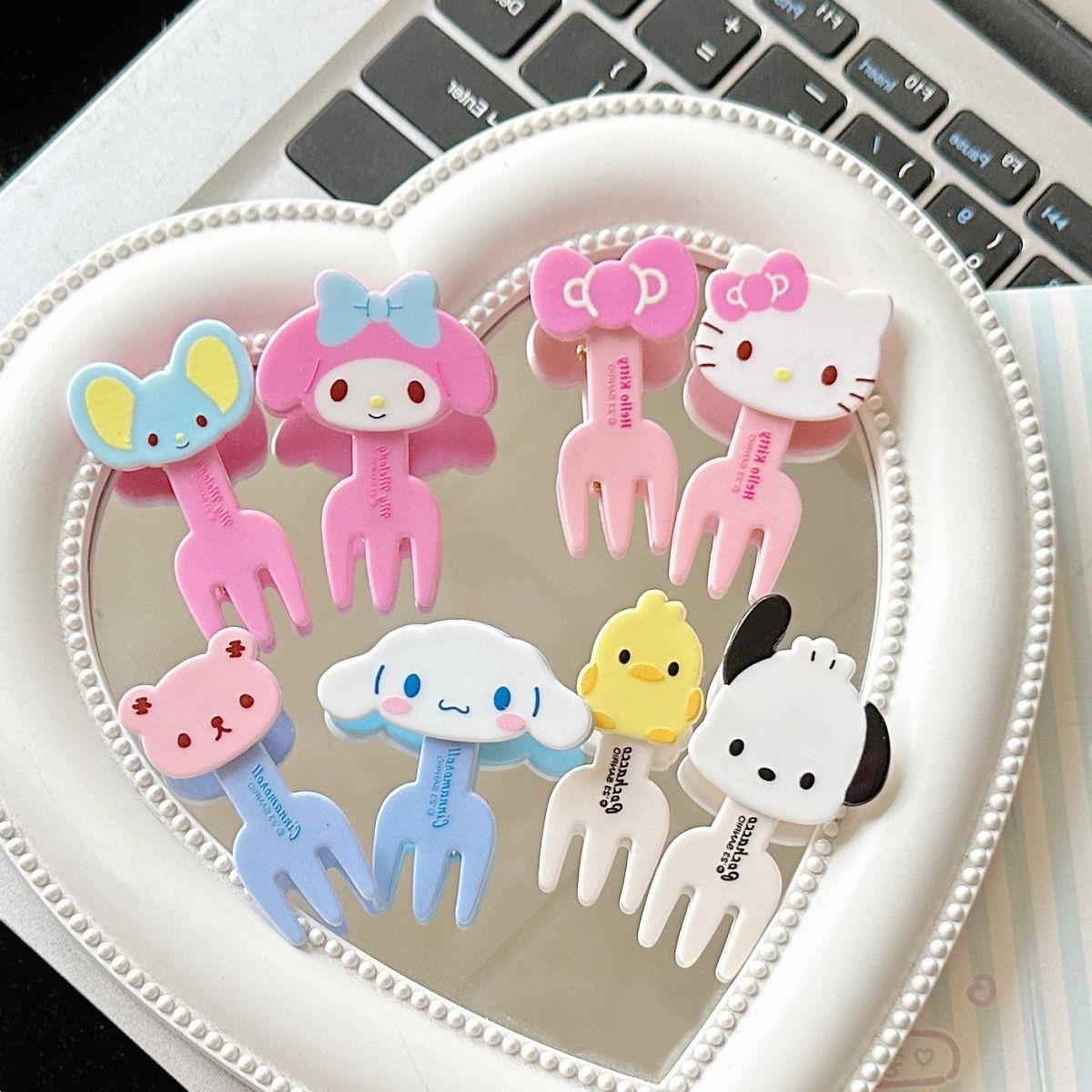 New color Sanrio double-layer small fork hairpin cute and sweet girly heart cartoon bangs hairpin hairpin