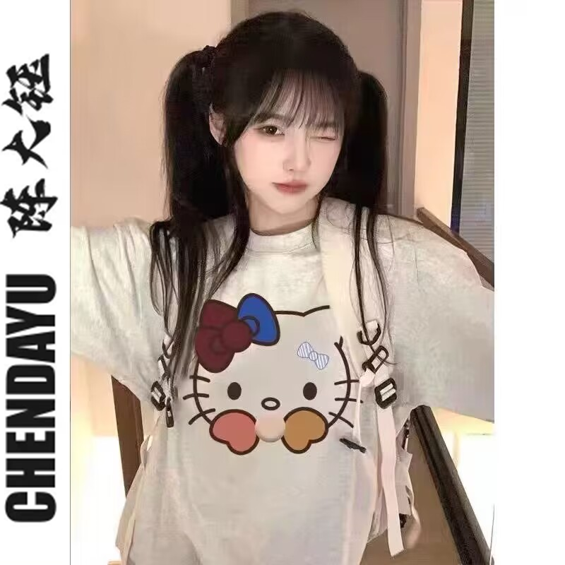 韓版hiphop卡通連帽衛衣女春秋寬鬆oversize設計感別致百搭上衣潮
