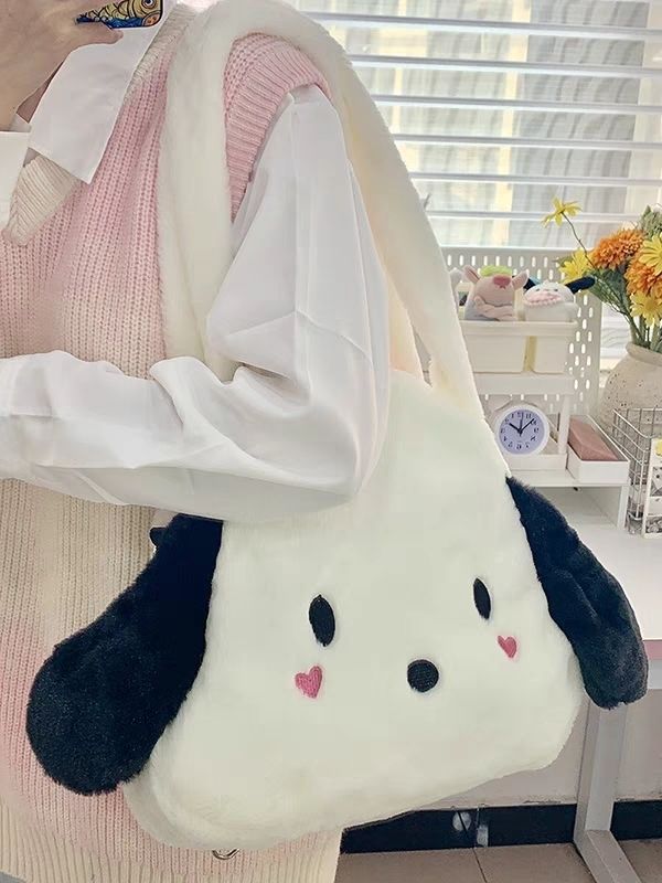 今年流行秋冬毛絨包可愛帕恰狗少女軟妹百搭單肩丑萌搞怪女生包萌