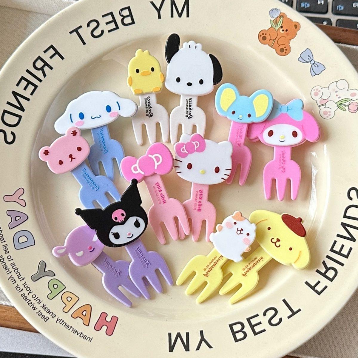 New color Sanrio double-layer small fork hairpin cute and sweet girly heart cartoon bangs hairpin hairpin