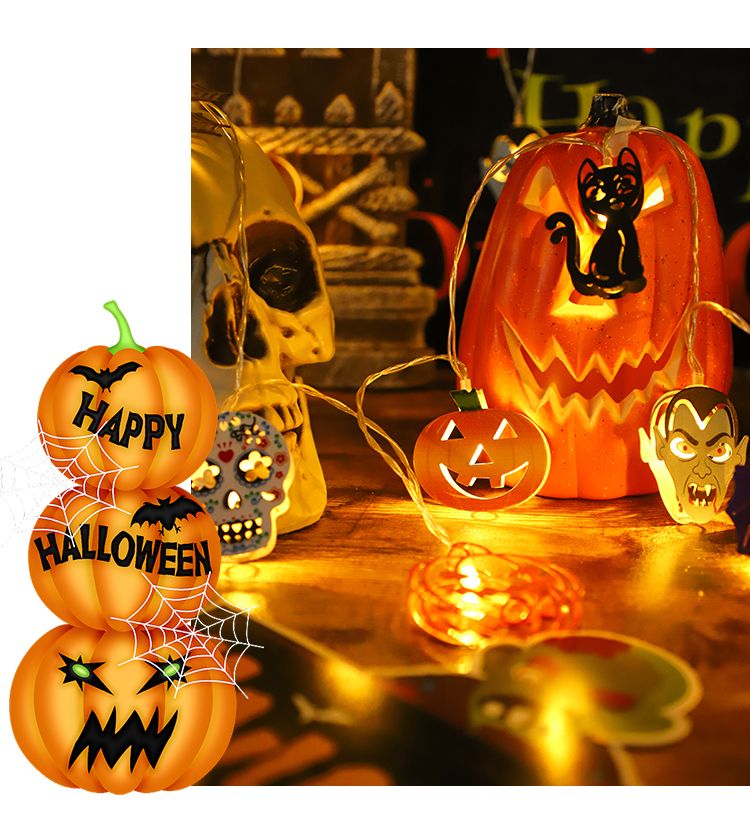 New Halloween luminous skull pumpkin ghost combination LED string Ghost Festival party decoration atmosphere light_voghion.com