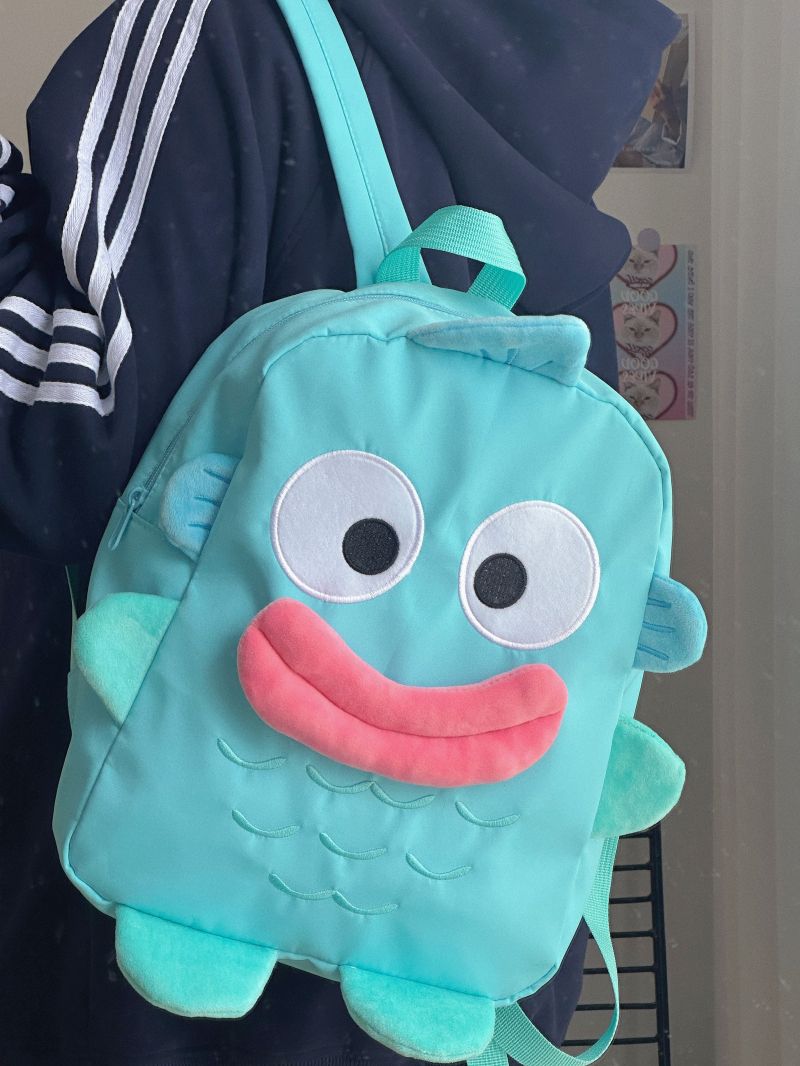 小丑魚日系可愛丑萌雙肩包中學生初中生卡通大嘴魚背包學院風書包