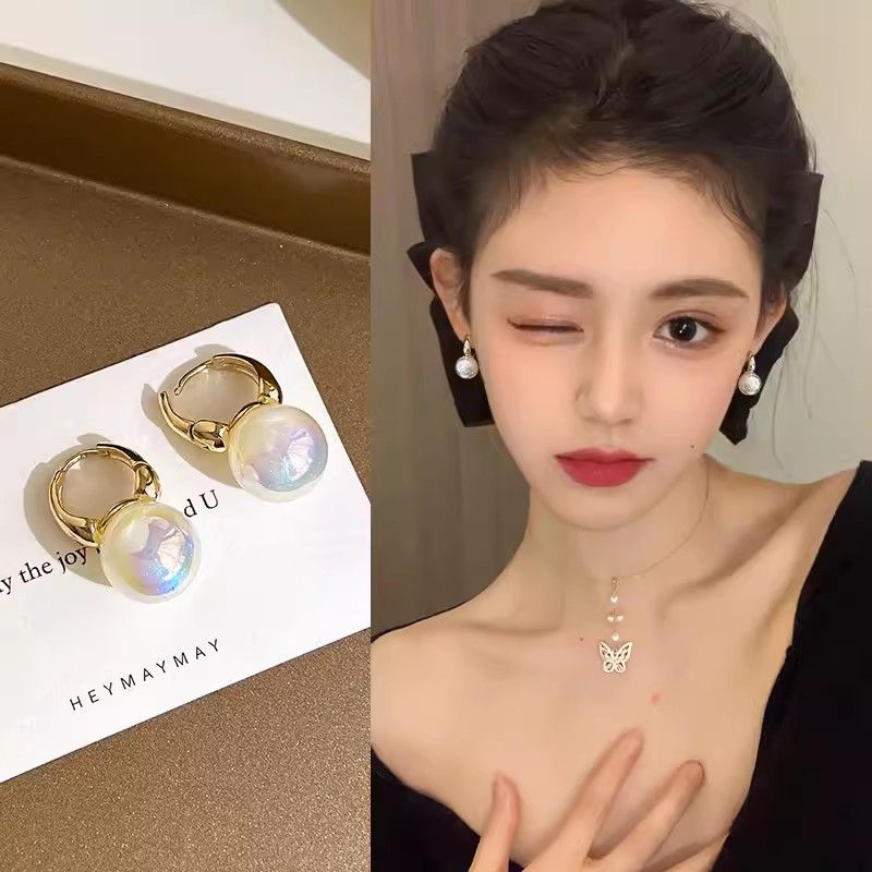 法式復古耳環女輕奢小眾設計感珍珠耳扣2023年新款潮簡約耳釘耳飾