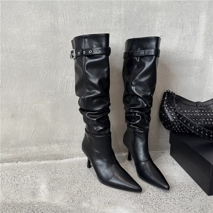 Sexy Hot Girl High Heel Long Boots Pointed Toe Slim Boots Women's 2023 Thin Heel Slim Boots Over the Knee Boots